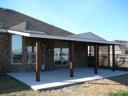 Cement Patio Cedar Wood Patio Cover With Cedar Posts Harper Construction Tx Patio Design Cement Patio Concrete Stain Patio
