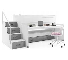 Les lits peuvent être de différents modèles et constructions, ils sont pensés en fonction des exigences de vos enfants. Lit Enfant Avec Bureau Max 1 Avec 3 Couchages 200x80 190x80 180x80 En Blanc Gris Lit Superpose Mezzanine But