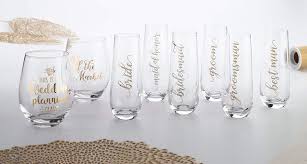 Download Amazon Com Lillian Rose Wedding Planning Stemless Wine Glass 4 75 H Gold Wine Glasses