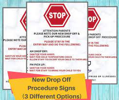 Drop Off Policy Daycare Printable New Drop Off Procedure Sign Etsy In 2021 Childcare Center Daily Schedule Preschool Daycare Signs