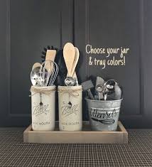 Excited To Share This Item From My Etsy Shop Kitchen Utensil Holder Rustic Kitchen Decor Mod Rustic Kitchen Decor Country House Decor Mason Jar Decorations