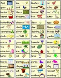 spring word wall pocket chart cards with pictures