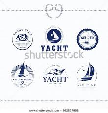 Stock Vector Vector Flat Yacht Club Regatta Logo Design Set Sailing Boat Ship Icon Silhouette Collection 462837958 Jpg 450 Sailing Logo Logo Design Set Yacht