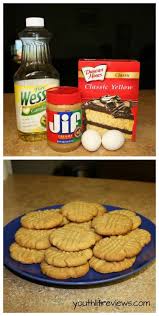 Baking Cookies Made Easy And Kid Friendly Peanut Butter Cake Mix Cookies Desserts Cake Mix Cookies