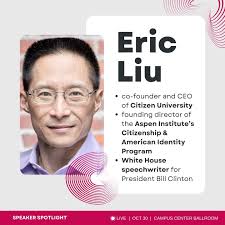 Meet senior White House advisor, author, and civic visionary Eric Liu! A  former speechwriter for Presidents Clinton and Obama, Eric now leads  Citizen University, empowering communities to reclaim their role in shaping