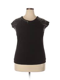 details about modamix by brandon thomas women black short sleeve top 1x plus