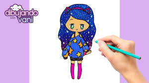 Como dibujar planeta tierra kawaii paso a paso , imagenes para dibujar, dibujos faciles kawaii chibi anime es el tema de nuestro vídeo de hoy, dibujos. Como Dibujar Una Chica Con Cabello Galaxia Kawaii Dibujos Kawaii Dibujos Faciles Para Colorear Youtube
