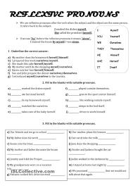 Reflexive Pronouns Reflexive Pronoun Reflexive Pronouns Worksheet Pronoun