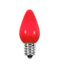 C7 Red Led Christmas Light Bulbs Smooth Opaque Pack Of 25 The Christmas Light Emporium