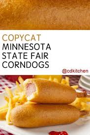 Minnesota State Fair Corn Dogs Recipe Is Made With Yellow Cornmeal Salt Honey Water Egg Milk State Fair Corn Dog Recipe Fair Food Recipes Corndog Recipe