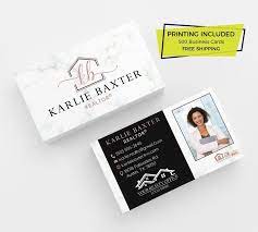 The number of business cards you need all depends on how you are planning to use them. Rose Gold Black Real Estate Business Card 500 Printed Etsy Real Estate Business Cards Realtor Business Cards Photo Business Cards