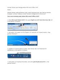 Gunakan microsoft word, perangkat lunak pembuatan dokumen dan pengolahan kata terbaik. Menaip Jawi Ms Office 2007