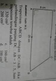 Tentukan luas trapesium di samping. 11 Perhatikan Gambar Trapesium Berikut 8 Cm25 Cmllustrator Galih W S Trapesium Abcd Dengan Dc Ab Brainly Co Id