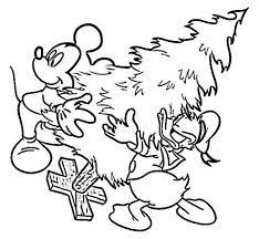 Over 50 coloring pages of mickey, minnie, goofy, pluto, donald,. Christmas Mickey And Donald Moving In Christmas Tree Coloring Page