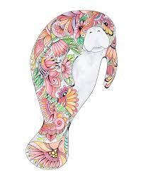 Manatee Wall Art Manatee Watercolor Painting Print Florida Manatee Manatee Illustration Animal Painting Manatee Home Decor Beach Art In 2020 Animal Paintings Turtle Art Turtle Watercolor