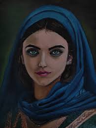 Currently in progress. Painting of an indigenous girl. Acrylic