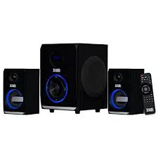 Acoustic Audio Led Bluetooth 2 1 Channel Home Theater Stereo System Black Aa2105 With Images Stereo System Speaker System Audio