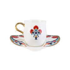 Karaca valley 4lü kahve fincan seti. Karaca Lale Hatun 4 Kisilik Kahve Fincan Takimi Karaca