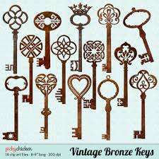 Vintage Bronze Keys Clip Art 14 Rusty Metal 3d Skeleton Key Celtic Victorian French Digital Downloadable Files Instant Download 5008 Tatuaggi Idee Oggetti
