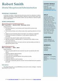 Dental office manager resume information. Dental Receptionist Resume Samples Qwikresume