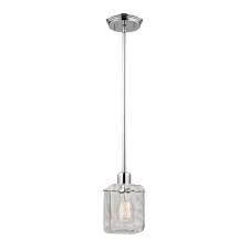 Home Decorators Collection 1 Light Polished Chrome Pendant With Water Cube Glass Shade Gold Pendant Lighting Elk Lighting Pendant Lighting
