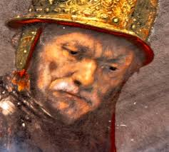 Wall Plate man With Golden Helmet Heinrich West German Porcelain