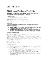 Voicemail Simple User Guide - Telus
