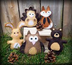 Forest Animal Sewing Patterns Small Woodland Felties Felt Etsy In 2021 Animal Sewing Patterns Felt Ornaments Crafts