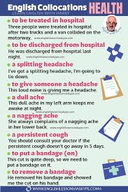 If you want to play a great word scramble game for health and illnesses vocabulary. 25 English Collocations Related To Health Learn English With Harry