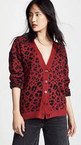 Anine Bing Cotton Cardigan In Garnet Red Lyst