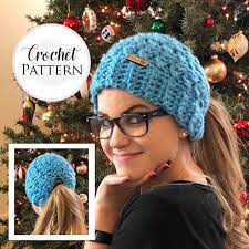 Low Pony Bun Hat Crochet Pattern Pattern For Crochet Low Etsy Bun Hat Crochet Pattern Crochet Hats Crochet Bun Hat