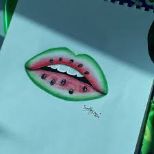 Lips Drawing Watermelon Drawing Lips Drawing Drawings