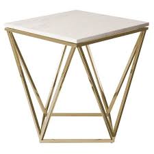 Accent your living room with a coffee, console, sofa or end table. Galaxy Side Table With Gold Brushed Legs Stainless Steel Side Table Marble End Tables White Marble Side Table