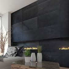 Stone Design Thin Flexible 16 X 24 Natural Stone Field Tile In Black Slate Wayfair Stone Walls Interior Wall Tiles Living Room Living Room Tiles