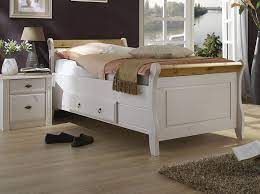 Mit schubladen oder zum rollen: Bett Mit Schublade 100x200 Holzbett Kiefer Massiv Weiss Gelaugt Casade Mobila