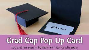 1 sheet of 8.5x11 crimson cardstock; Graduation Cap Pop Up Card Free Svg Pdf File Youtube