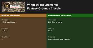 Fantasy Grounds Classic System Requirements 2021 Test Your Pc