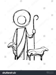 Hand Drawn Vector Illustration Or Drawing Of Jesus Christ Good Shepherd Christian Drawings Jesus Art Jesus Artwork