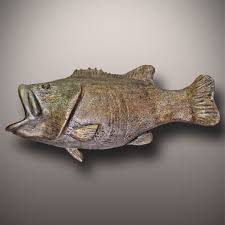 Handmade Ceramic Bass Fish Cremation Urn Wall Mounted Ceramic Cremation Urn Cremation Urns Ceramic Urn