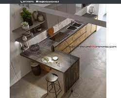 Cucina Cucine Cucinemodernepenisola Rovere Invecchiato Grigio In Abbinamento All Anta Telaio In Al Arredamento Arredo Interni Cucina Idee Per Decorare La Casa