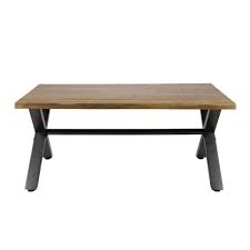 Modway convene outdoor patio coffee table, brown. Rectangle Wood And Metal Coffee Table Novocom Top