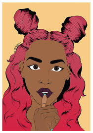 Black And Pink Hair Cartoon Pink Hair Pop Art Decor Trill Art Art Inspiration