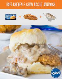 Easy Chicken And Biscuit Sandwiches With Sausage Gravy Recipe Chicken And Biscuits Sausage Gravy Dessert For Dinner