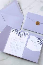 Lavender Wedding Invitations With Pocket Envelopes Includes Etsy Lavender Wedding Invitations Wedding Invitations Rsvp Cards Wedding Invitations