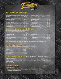 Tailgaters Sports Bar Grill Menu In Mason City Iowa