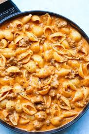 Creamy Beef And Shells Christmas Dinner Easy Kraft Recipes Ground Beef Recipes Easy Beef Recipes Easy Recipes