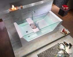 تحميل صور تصميم حوض استرخاء شفاف زجاجي بشكل مثير وجذاب ورائع bathtub design home design decor relaxing bath