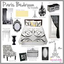 Black And White Paris Themed Room My Mod Style Design Board Paris Theme Paris Themed Room Paris Themed Bedroom Paris Decor Bedroom