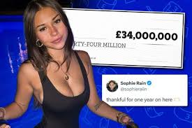 Influencer Sophie Rain slammed for boasting about earning £34m a ...