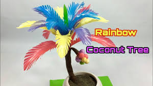  Kerajinan Dari Sedotan Plastik Rainbow Coconut Tree Pohon Kelapa Rainbow Youtube Kelapa Pohon Kreatif